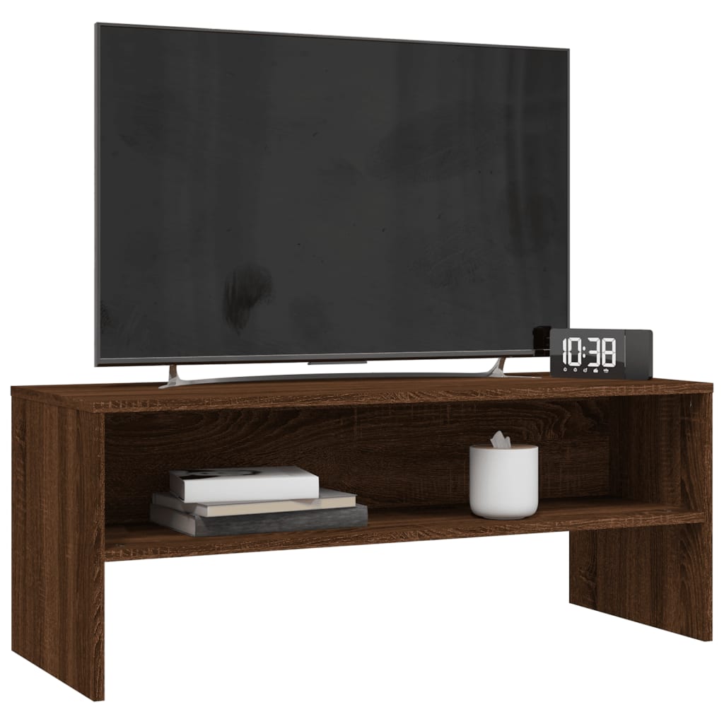 TV-taso ruskea tammi 100x40x40 cm tekninen puu - Sisustajankoti.fi