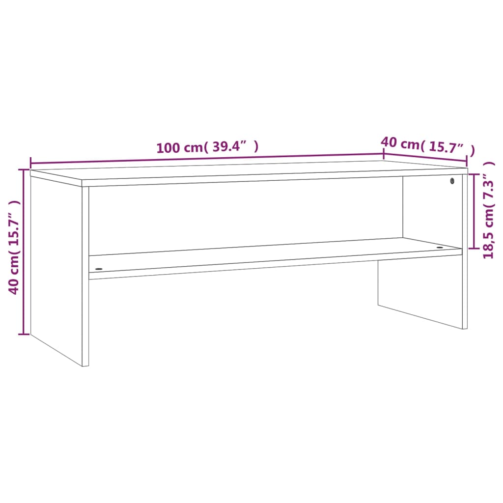 TV-taso ruskea tammi 100x40x40 cm tekninen puu - Sisustajankoti.fi