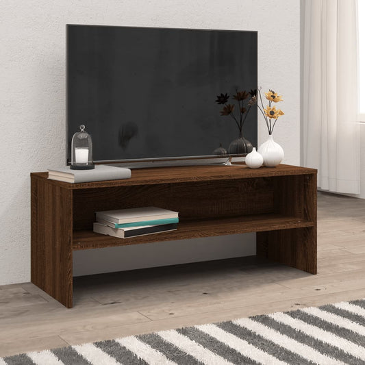 TV-taso ruskea tammi 100x40x40 cm tekninen puu - Sisustajankoti.fi