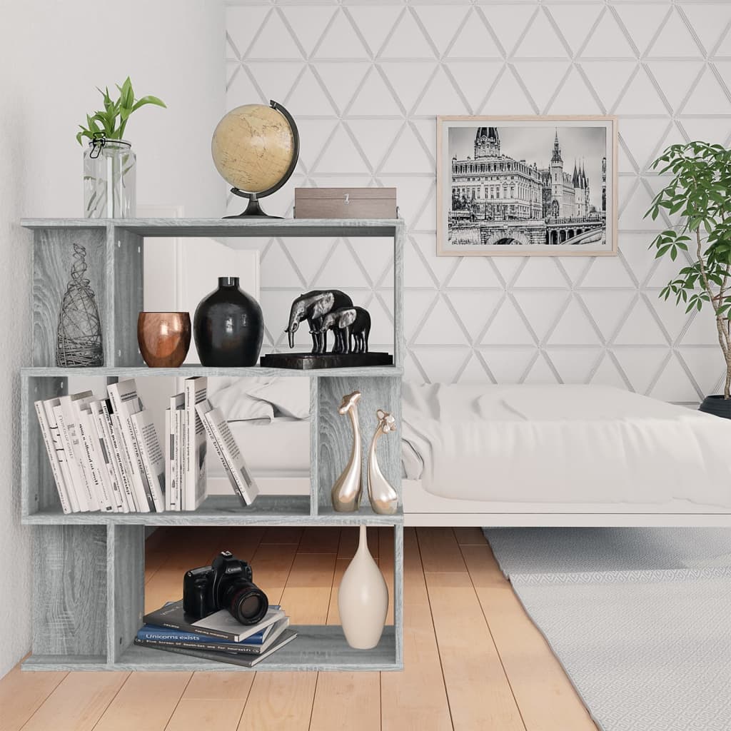 Kirjahylly/tilanjakaja harmaa Sonoma 80x24x96 cm tekninen puu - Sisustajankoti.fi