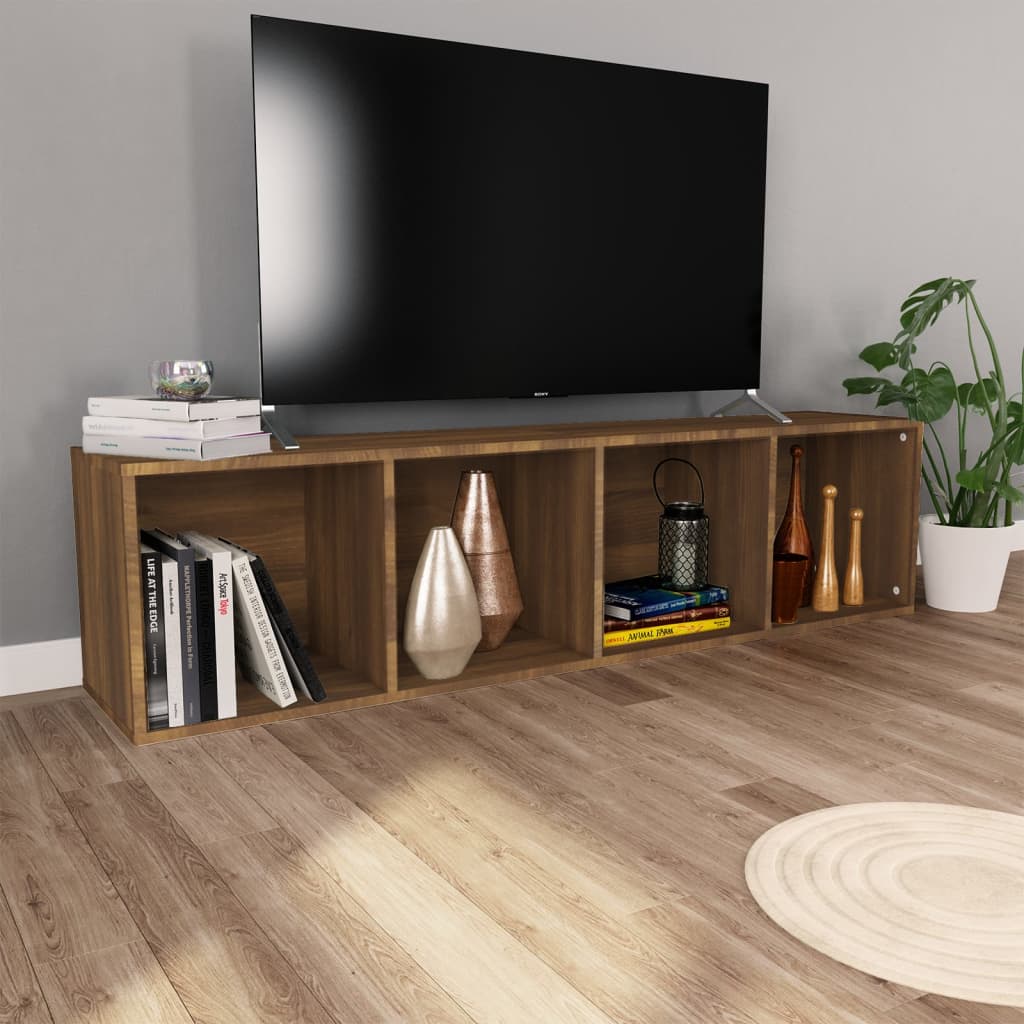 Kirjahylly / TV-taso ruskea tammi 36x30x143 cm tekninen puu - Sisustajankoti.fi