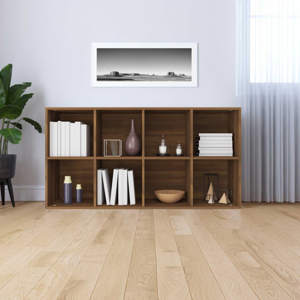 Kirjahylly / Senkki ruskea tammi 66x30x130 cm tekninen puu - Sisustajankoti.fi