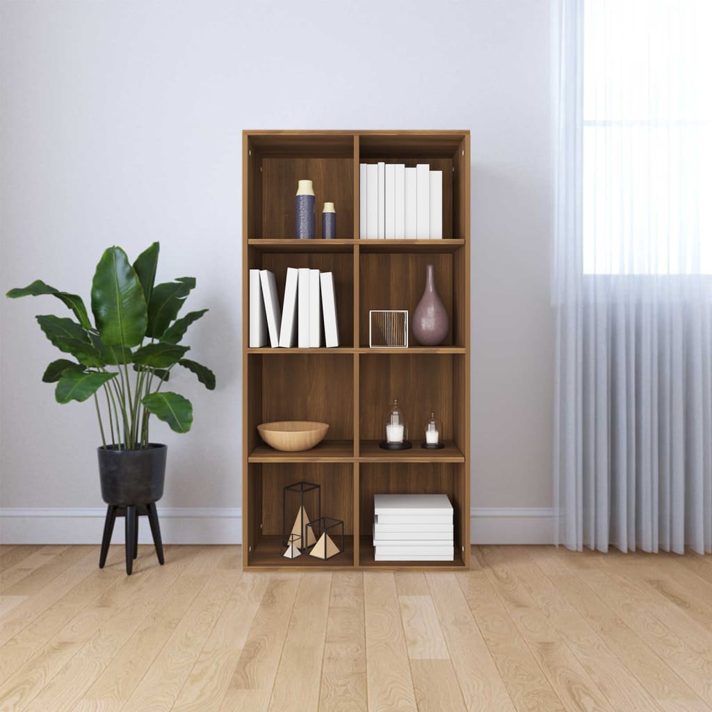 Kirjahylly / Senkki ruskea tammi 66x30x130 cm tekninen puu - Sisustajankoti.fi