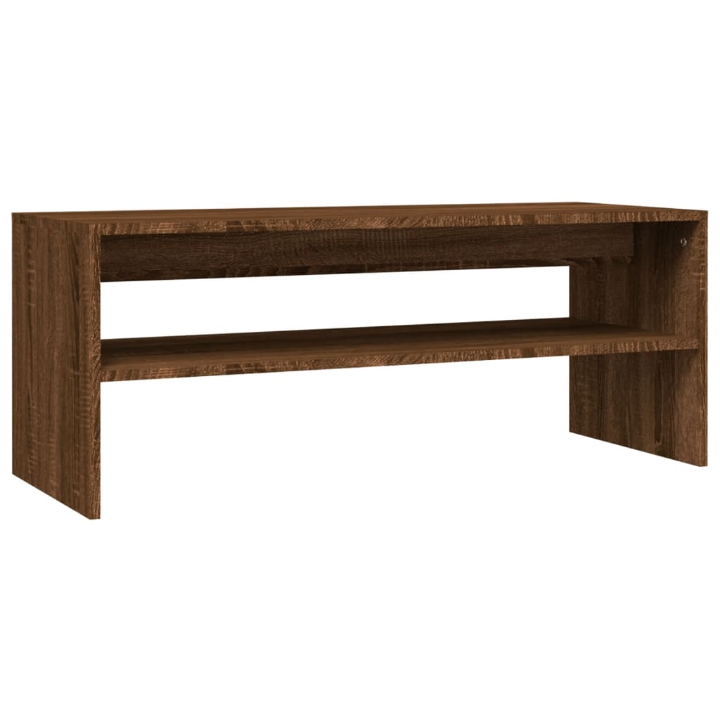 Sohvapöytä ruskea tammi 100x40x40 cm tekninen puu - Sisustajankoti.fi