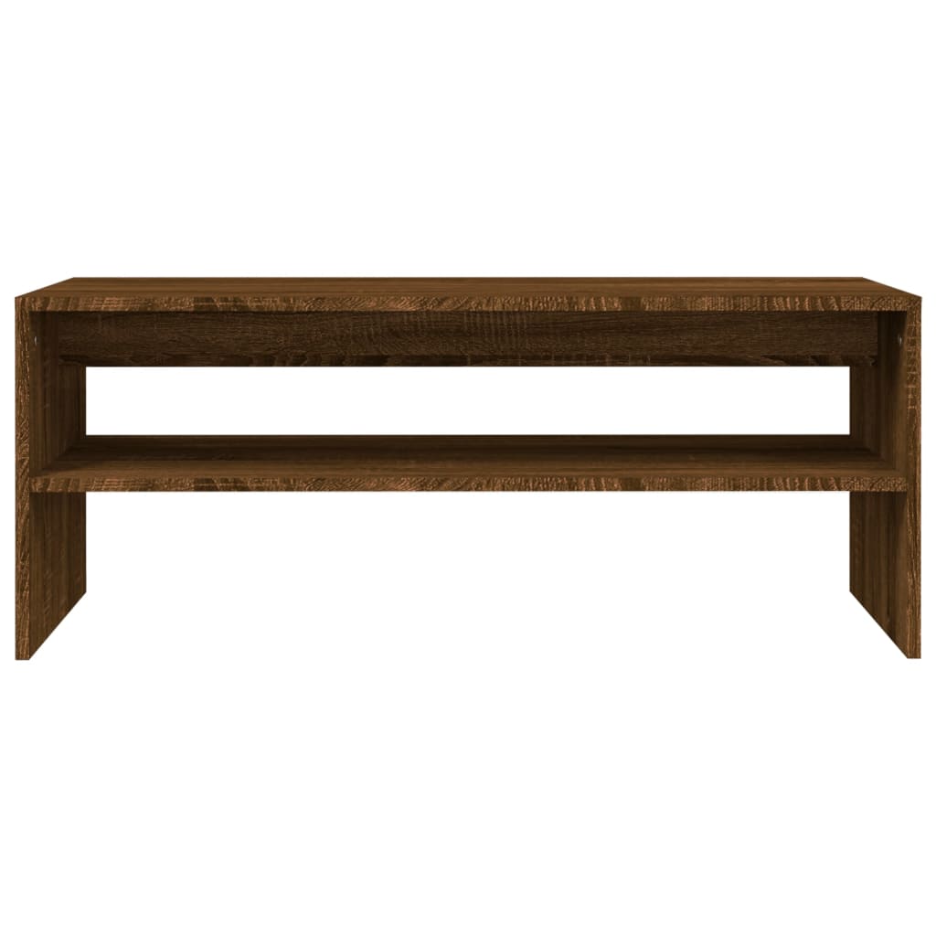 Sohvapöytä ruskea tammi 100x40x40 cm tekninen puu - Sisustajankoti.fi