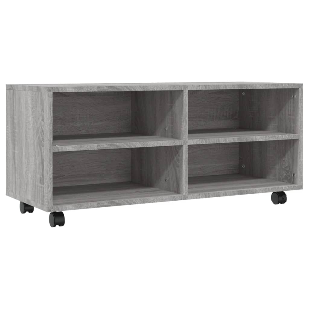 TV-taso rullapyörillä harmaa Sonoma 90x35x35 cm tekninen puu - Sisustajankoti.fi