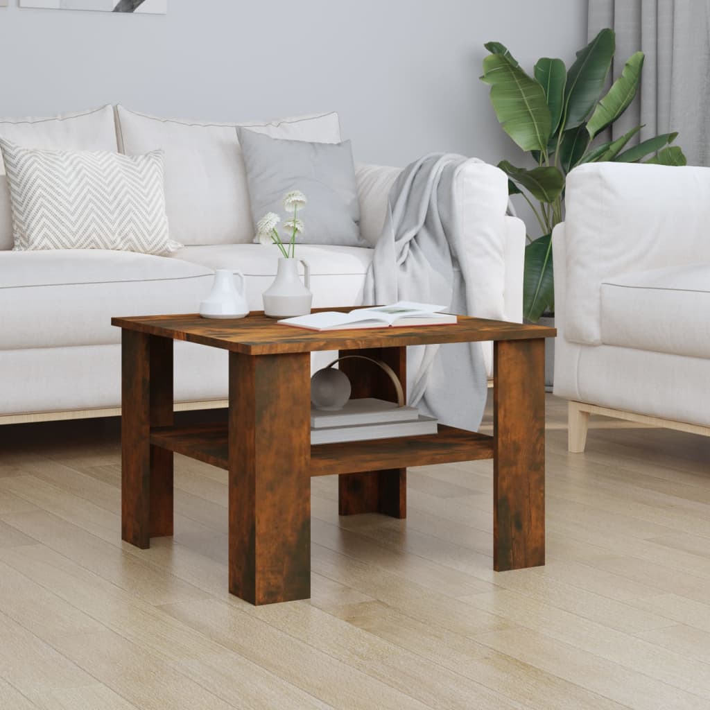 Sohvapöytä savutammi 60x60x42 cm tekninen puu - Sisustajankoti.fi