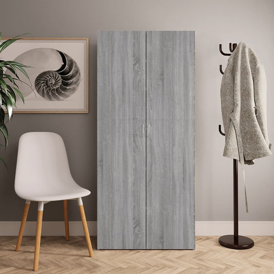 Kenkäkaappi harmaa Sonoma 80x35,5x180 cm tekninen puu - Sisustajankoti.fi