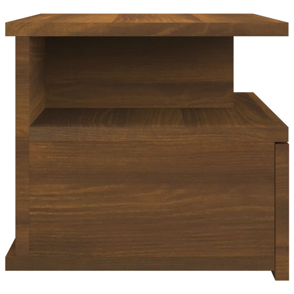 Kelluvat yöpöydät 2 kpl ruskea tammi 40x31x27 cm tekninen puu - Sisustajankoti.fi