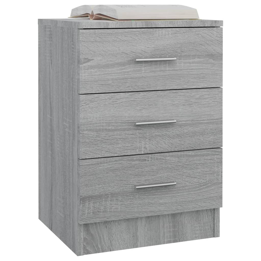 Yöpöydät 2 kpl harmaa sonoma 38x35x56 cm tekninen puu - Sisustajankoti.fi