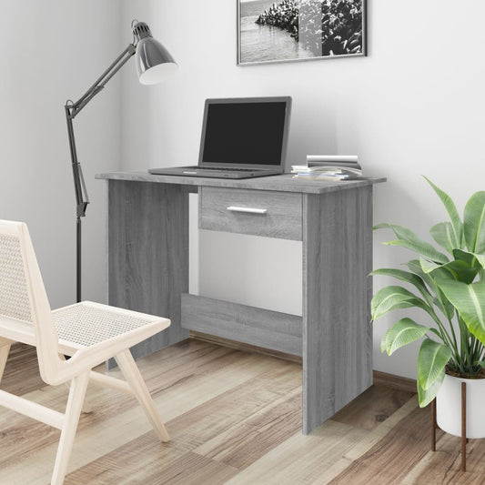 Työpöytä harmaa Sonoma 100x50x76 cm tekninen puu - Sisustajankoti.fi