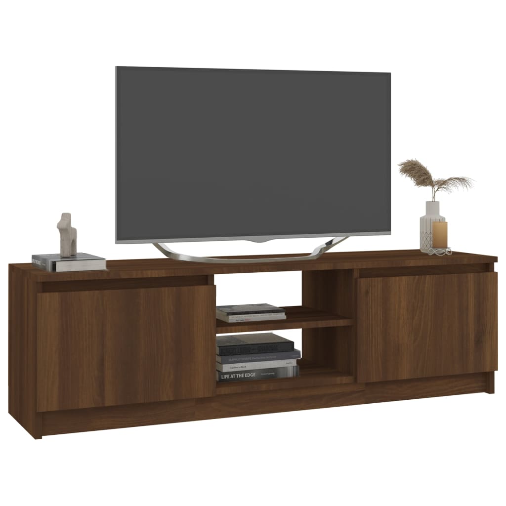 TV-taso ruskea tammi 120x30x35,5 cm tekninen puu - Sisustajankoti.fi