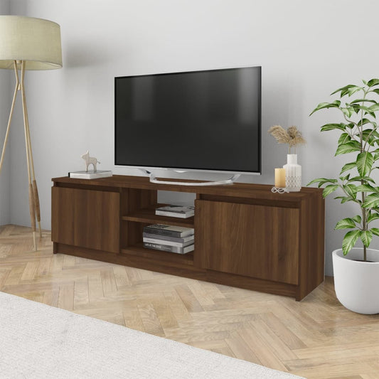 TV-taso ruskea tammi 120x30x35,5 cm tekninen puu - Sisustajankoti.fi