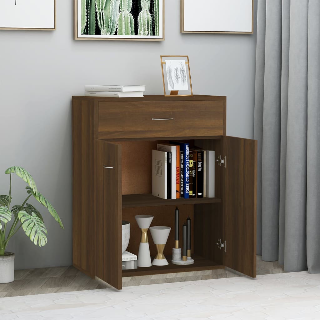 Senkki ruskea tammi 60x30x75 cm tekninen puu - Sisustajankoti.fi