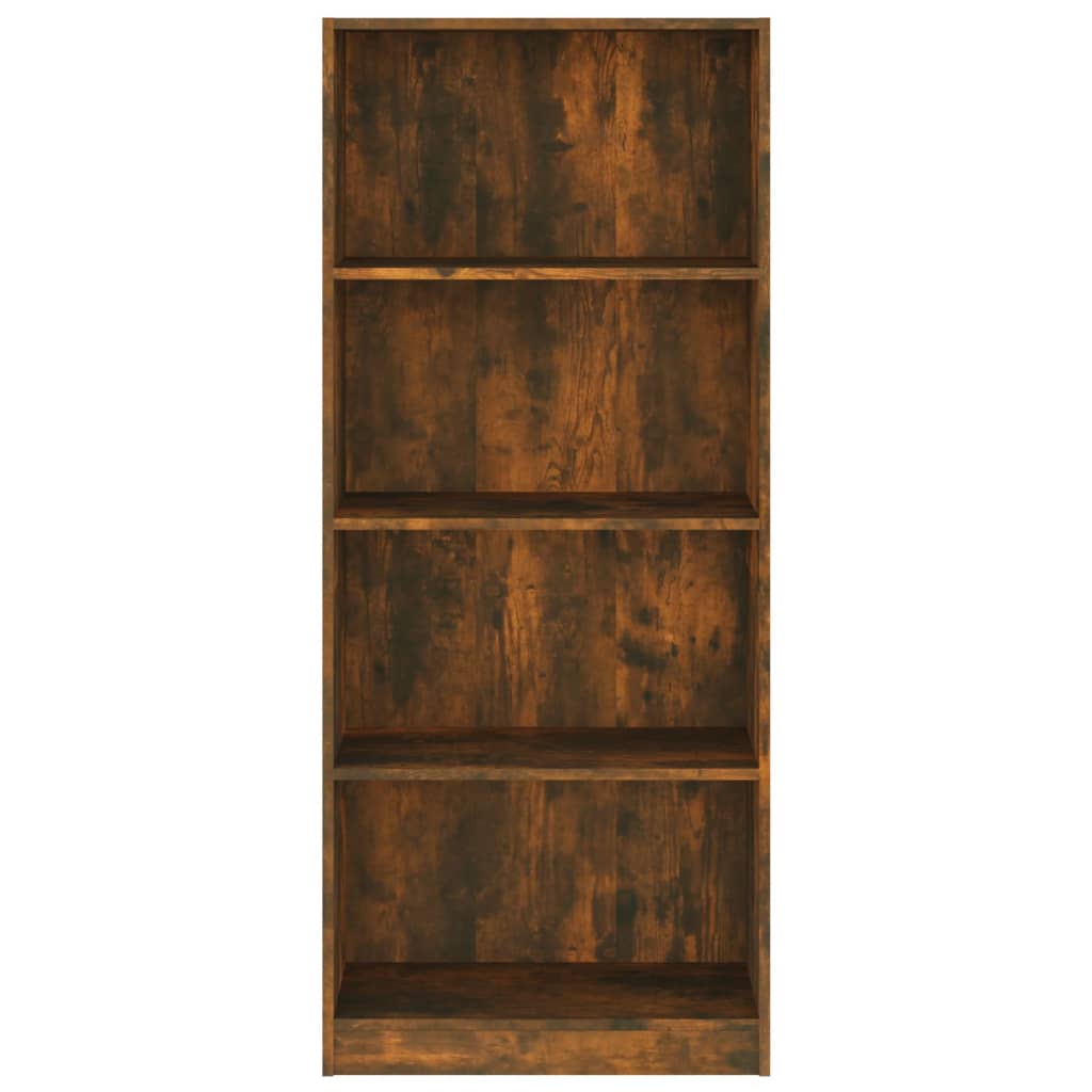 4-kerroksinen Kirjahylly savutammi 60x24x142 cm tekninen puu - Sisustajankoti.fi