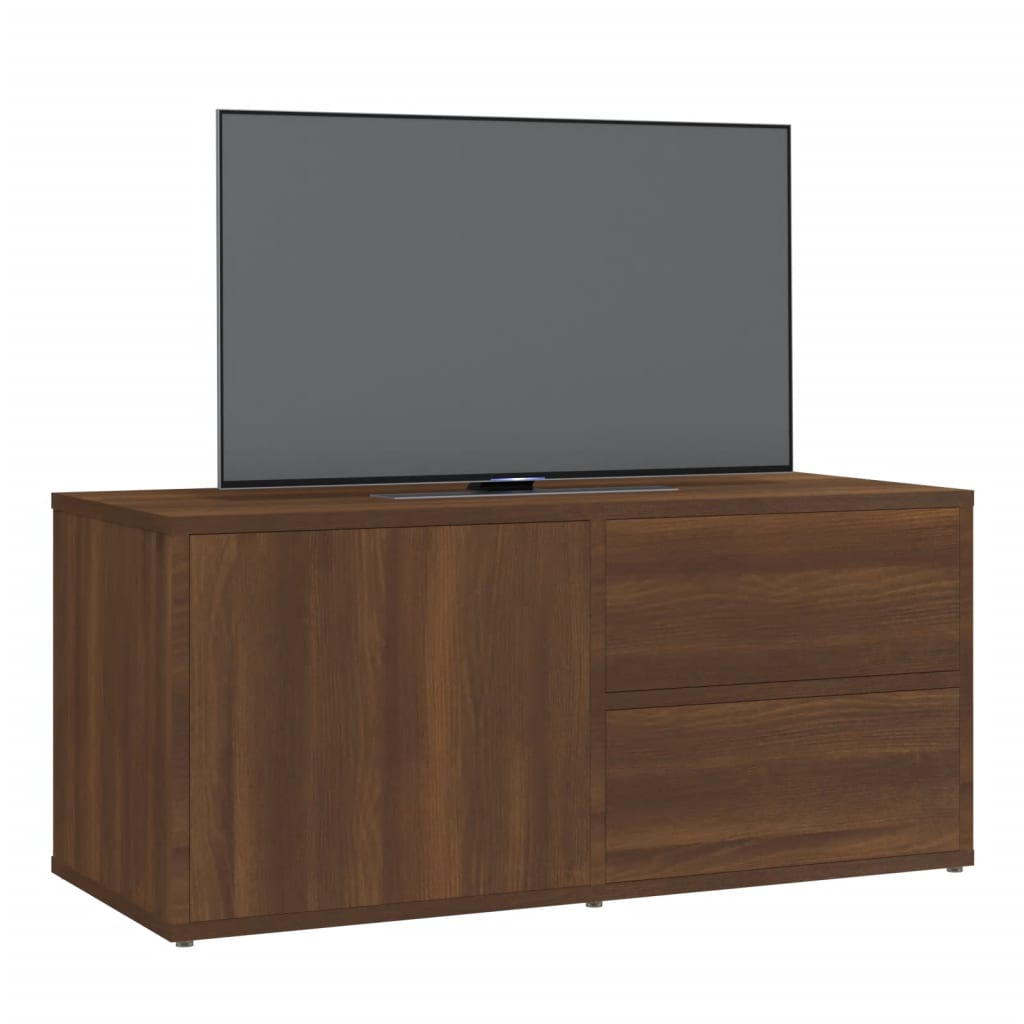 TV-taso ruskea tammi 80x34x36 cm tekninen puu - Sisustajankoti.fi