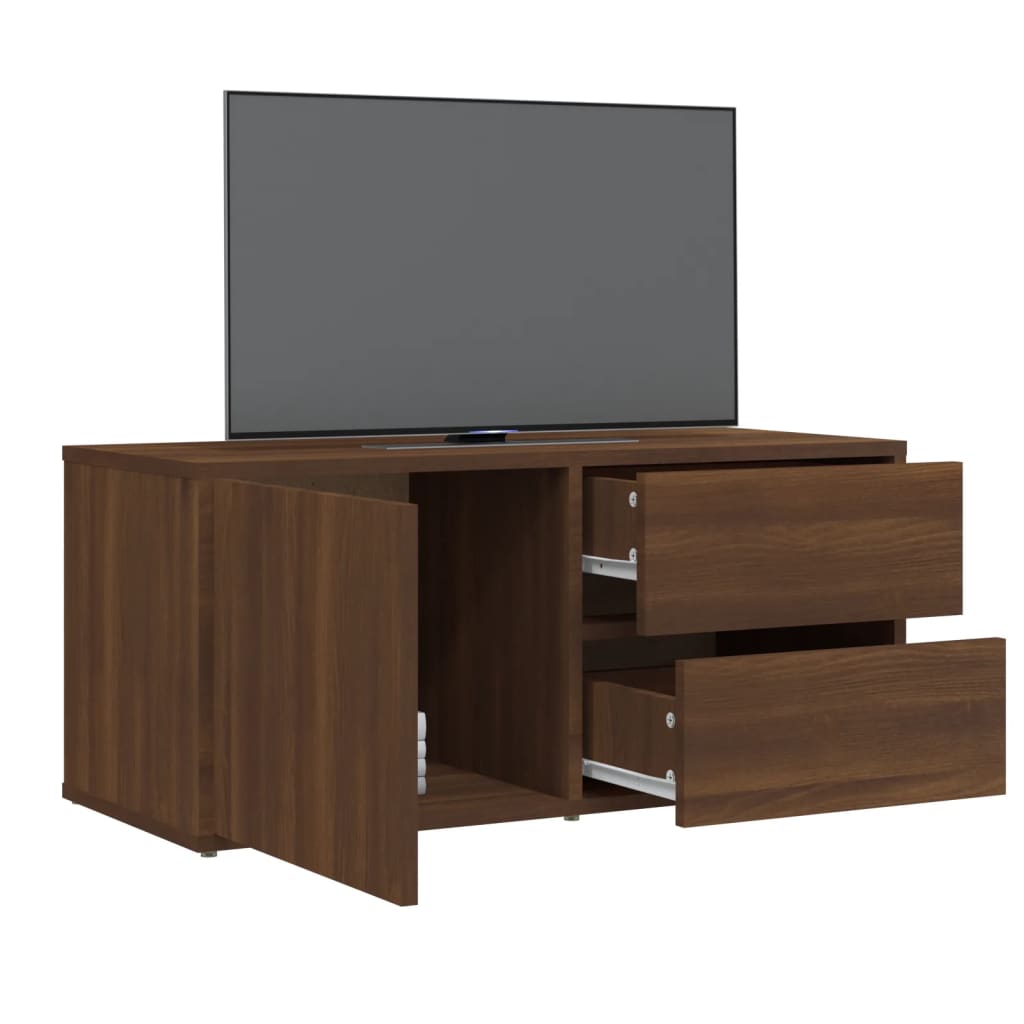 TV-taso ruskea tammi 80x34x36 cm tekninen puu - Sisustajankoti.fi