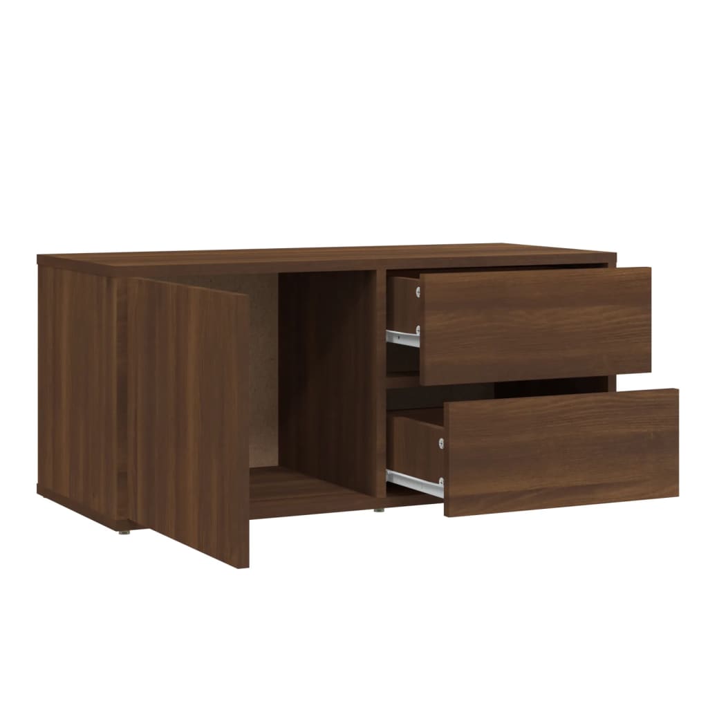 TV-taso ruskea tammi 80x34x36 cm tekninen puu - Sisustajankoti.fi