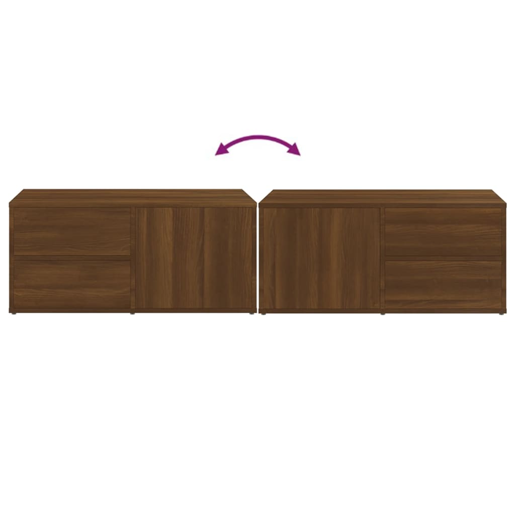 TV-taso ruskea tammi 80x34x36 cm tekninen puu - Sisustajankoti.fi