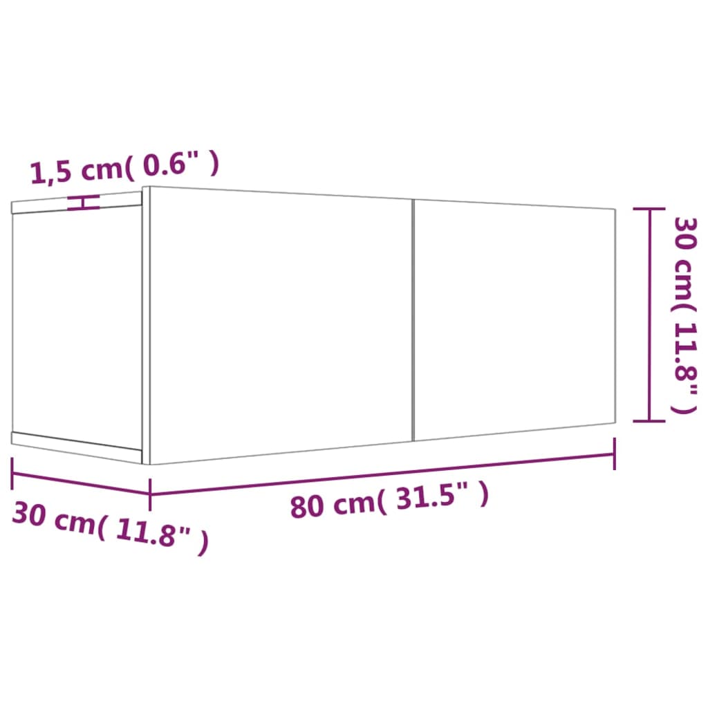 TV-taso savutammi 80x30x30 cm tekninen puu - Sisustajankoti.fi