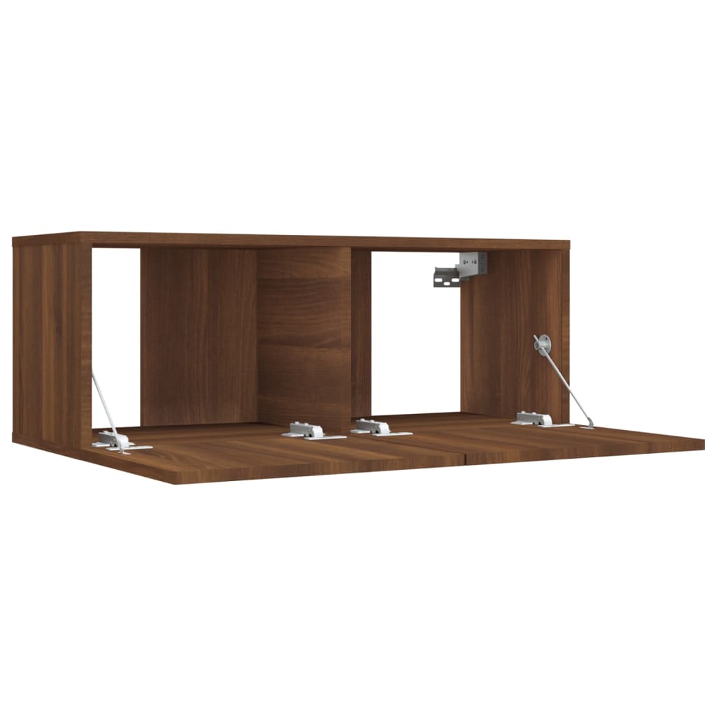 TV-taso ruskea tammi 80x30x30 cm tekninen puu - Sisustajankoti.fi