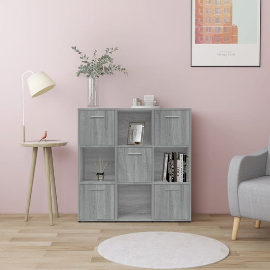 Kirjahylly harmaa Sonoma 90x30x90 cm tekninen puu - Sisustajankoti.fi