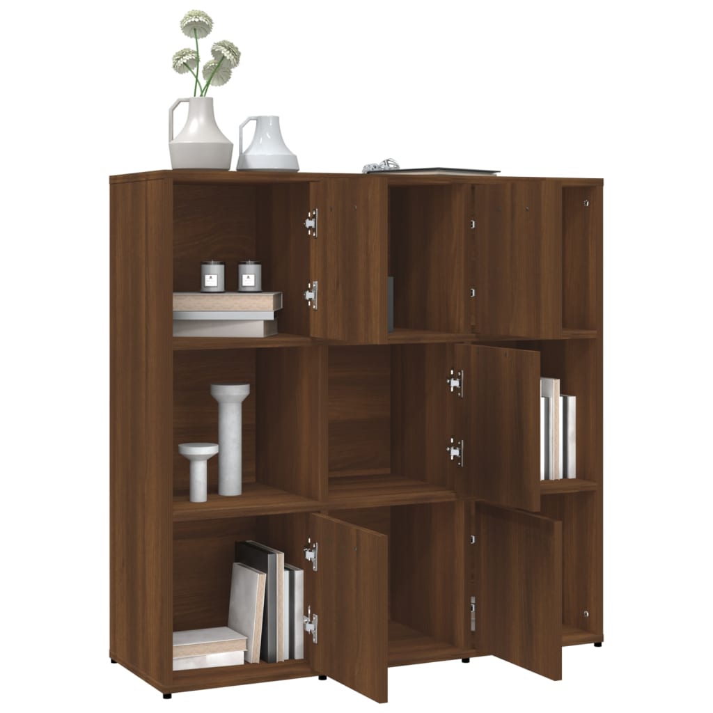 Kirjahylly ruskea tammi 90x30x90 cm tekninen puu - Sisustajankoti.fi