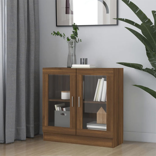 Vitriinikaappi ruskea tammi 82,5x30,5x80 cm tekninen puu - Sisustajankoti.fi