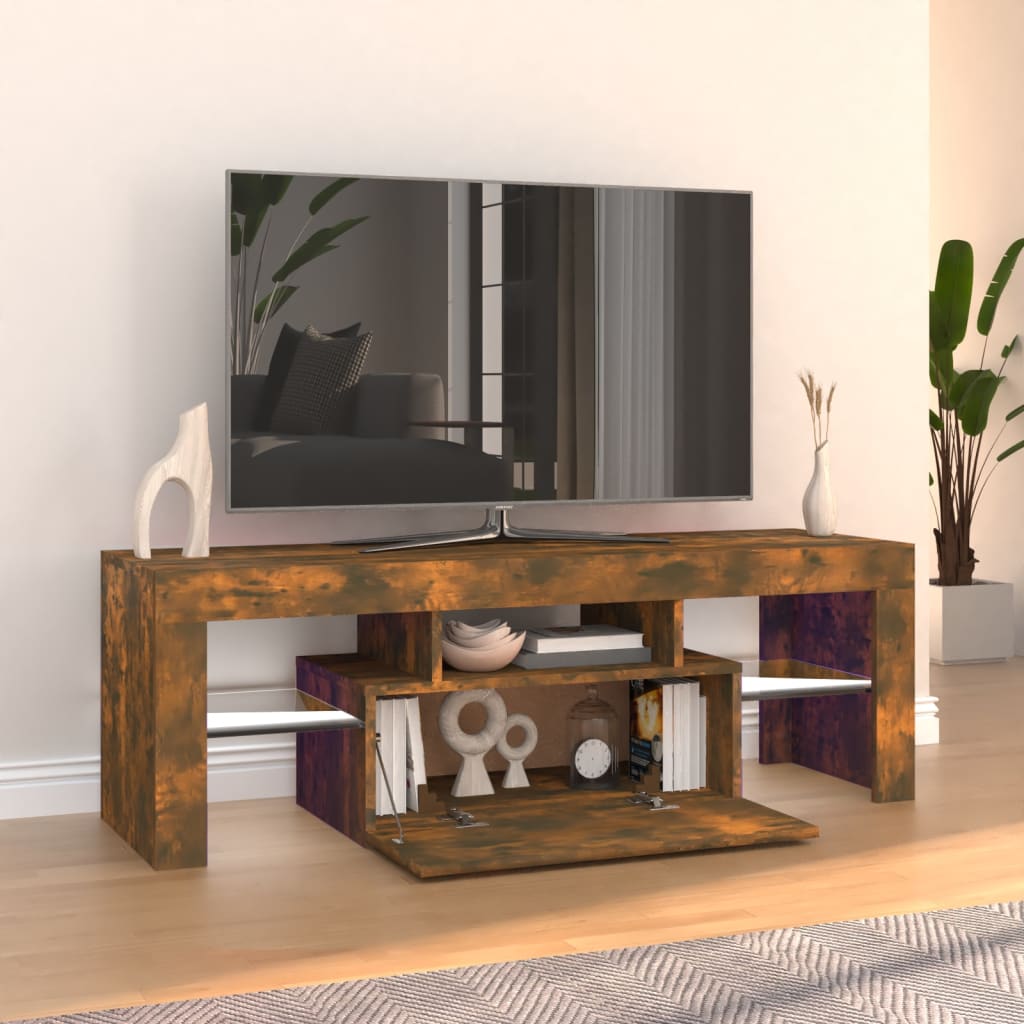 TV-taso LED-valoilla savutammi 120x35x40 cm - Sisustajankoti.fi