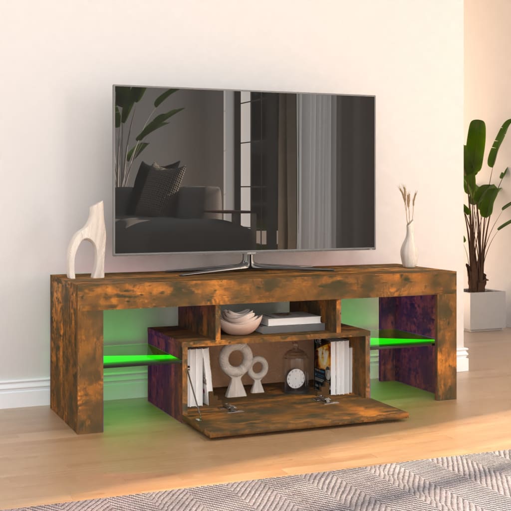 TV-taso LED-valoilla savutammi 120x35x40 cm - Sisustajankoti.fi