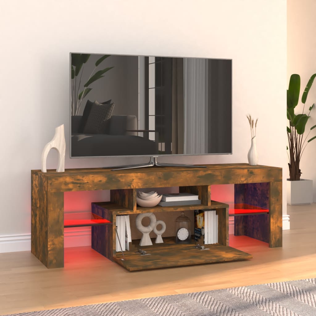 TV-taso LED-valoilla savutammi 120x35x40 cm - Sisustajankoti.fi