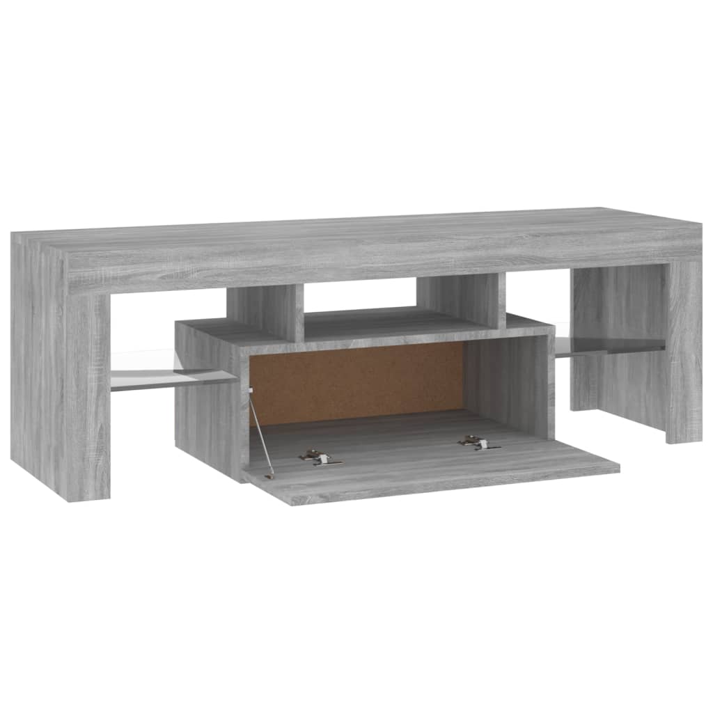 TV-taso LED-valoilla harmaa Sonoma 120x35x40 cm - Sisustajankoti.fi