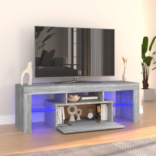 TV-taso LED-valoilla harmaa Sonoma 120x35x40 cm - Sisustajankoti.fi