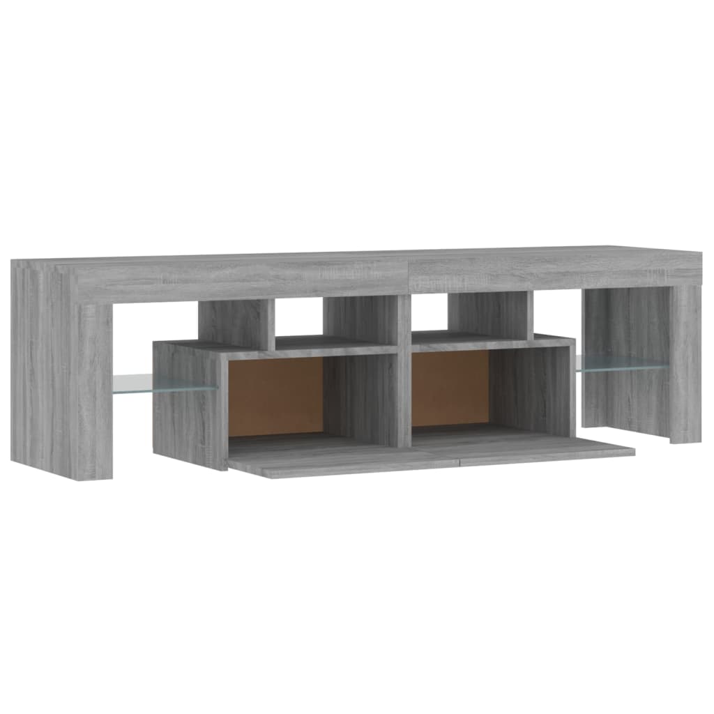 TV-taso LED-valoilla harmaa Sonoma 140x36,5x40 cm - Sisustajankoti.fi