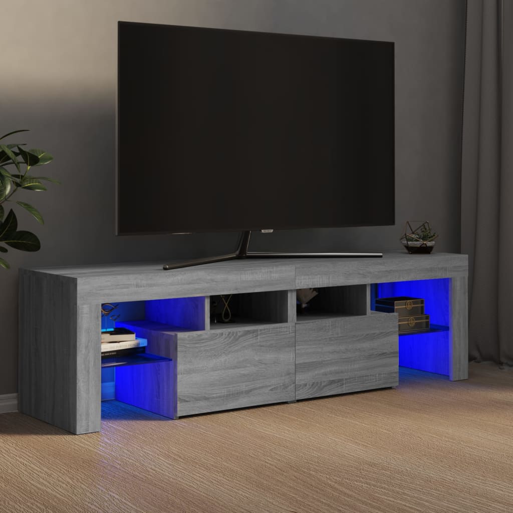 TV-taso LED-valoilla harmaa Sonoma 140x36,5x40 cm - Sisustajankoti.fi