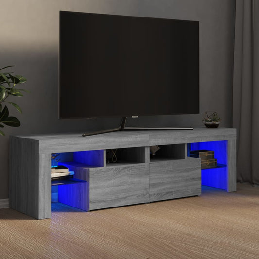TV-taso LED-valoilla harmaa Sonoma 140x36,5x40 cm - Sisustajankoti.fi