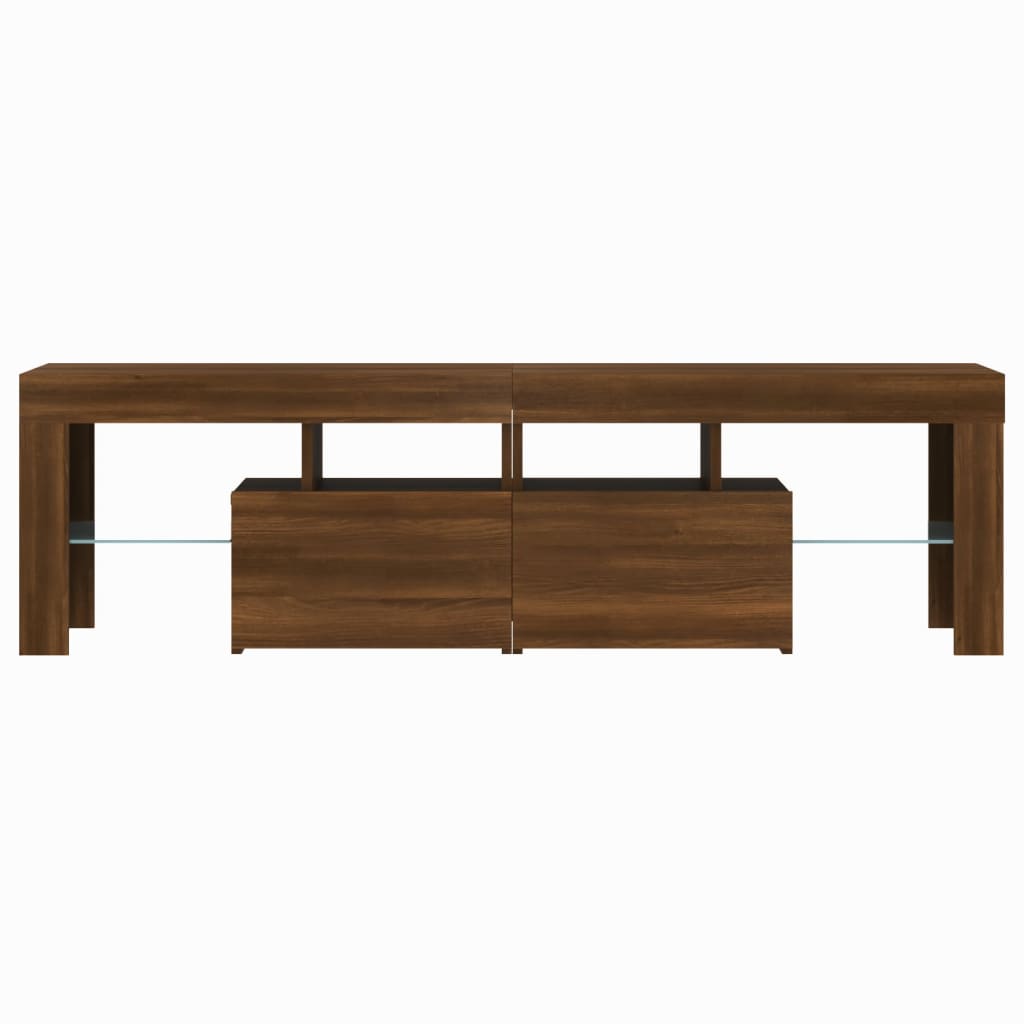 TV-taso LED-valoilla ruskea tammi 140x36,5x40 cm - Sisustajankoti.fi