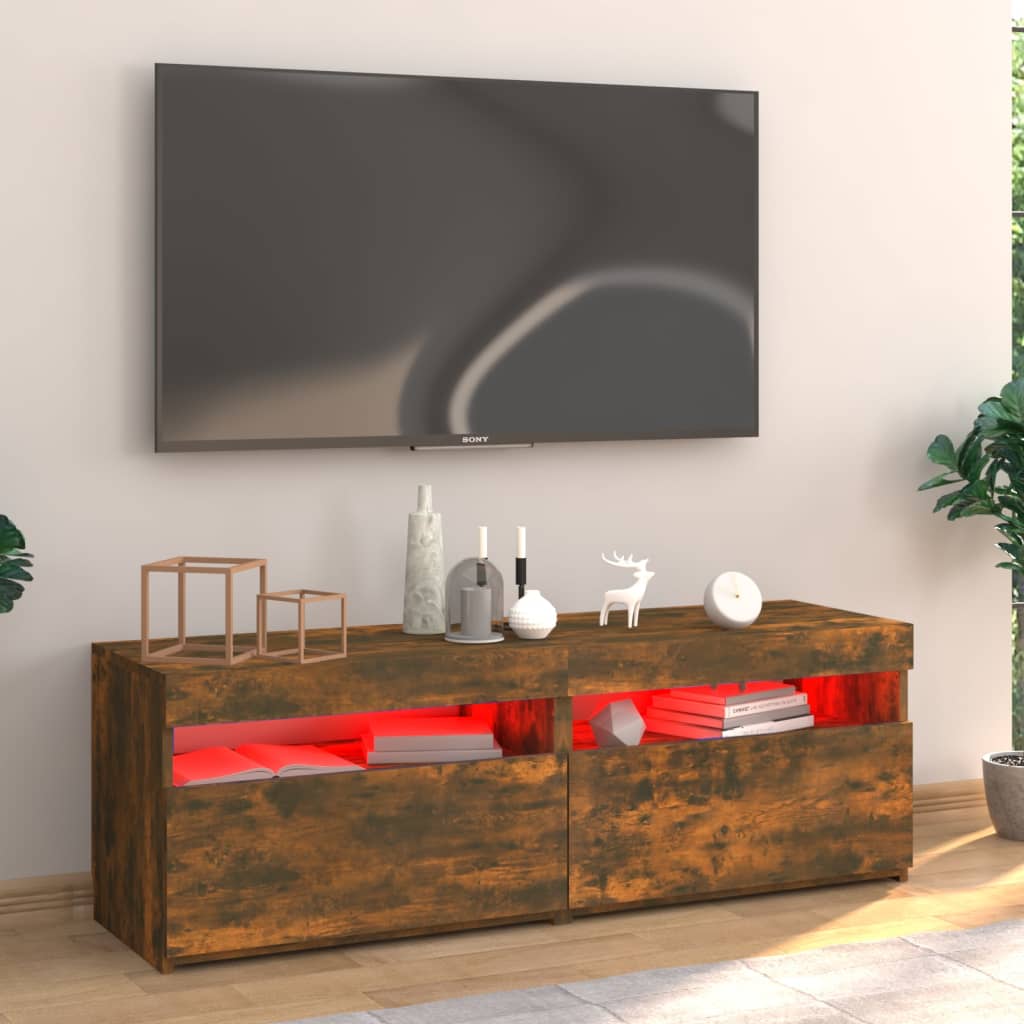 TV-taso LED-valoilla savutammi 120x35x40 cm - Sisustajankoti.fi