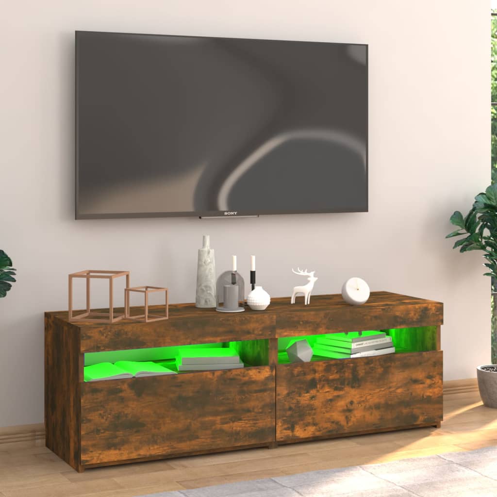 TV-taso LED-valoilla savutammi 120x35x40 cm - Sisustajankoti.fi