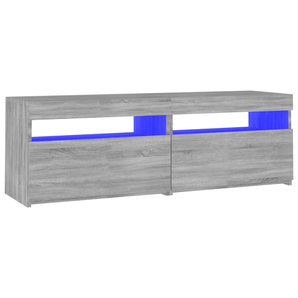 TV-taso LED-valoilla harmaa Sonoma 120x35x40 cm - Sisustajankoti.fi