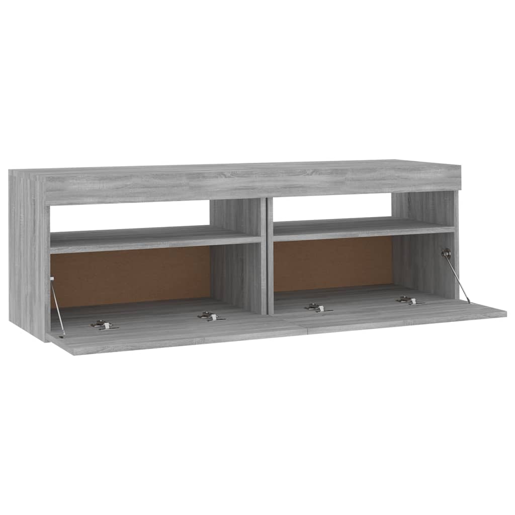 TV-taso LED-valoilla harmaa Sonoma 120x35x40 cm - Sisustajankoti.fi
