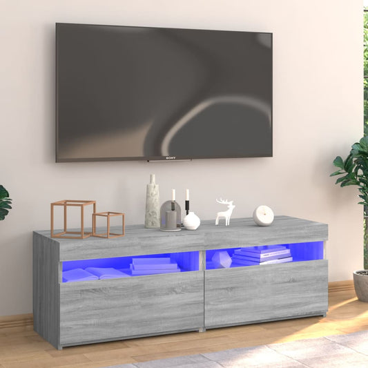 TV-taso LED-valoilla harmaa Sonoma 120x35x40 cm - Sisustajankoti.fi