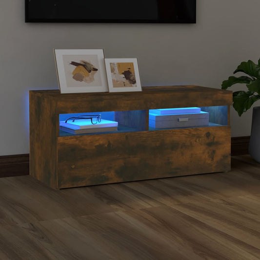 TV-taso LED-valoilla savutammi 90x35x40 cm - Sisustajankoti.fi
