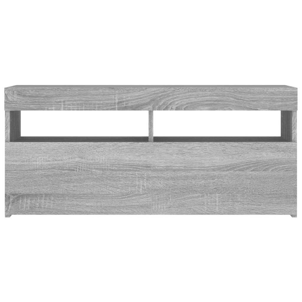 TV-taso LED-valoilla harmaa Sonoma 90x35x40 cm - Sisustajankoti.fi