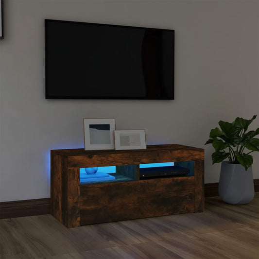 TV-taso LED-valoilla savutammi 90x35x40 cm - Sisustajankoti.fi