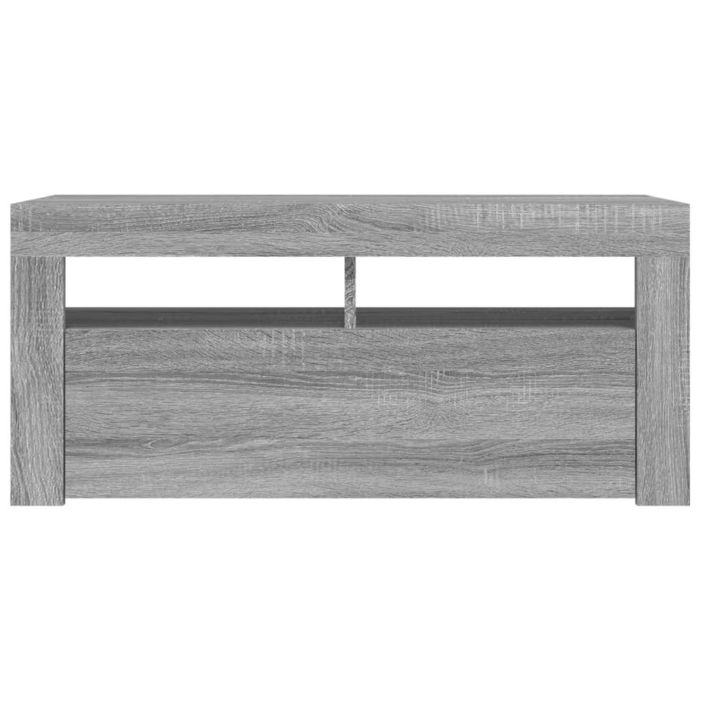 TV-taso LED-valoilla harmaa Sonoma 90x35x40 cm - Sisustajankoti.fi