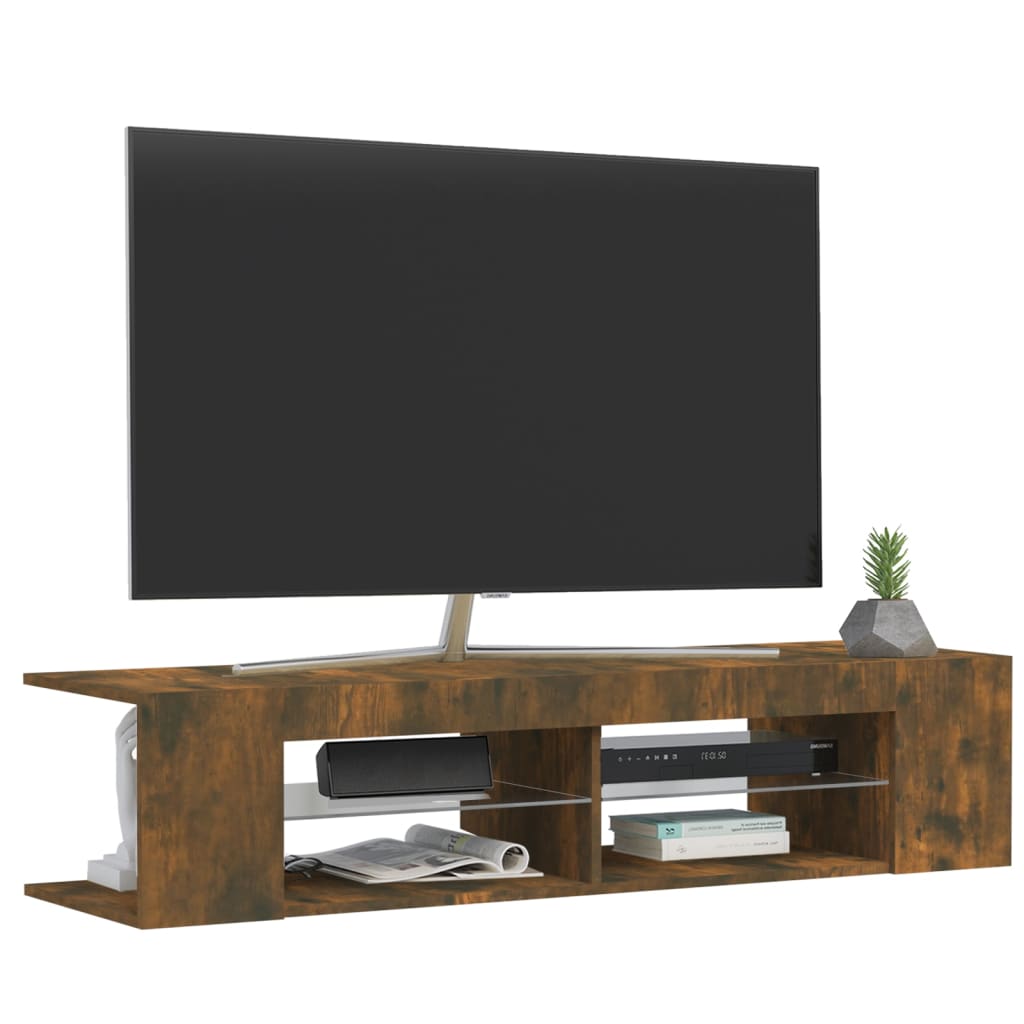 TV-taso LED-valoilla savutammi 135x39x30 cm - Sisustajankoti.fi