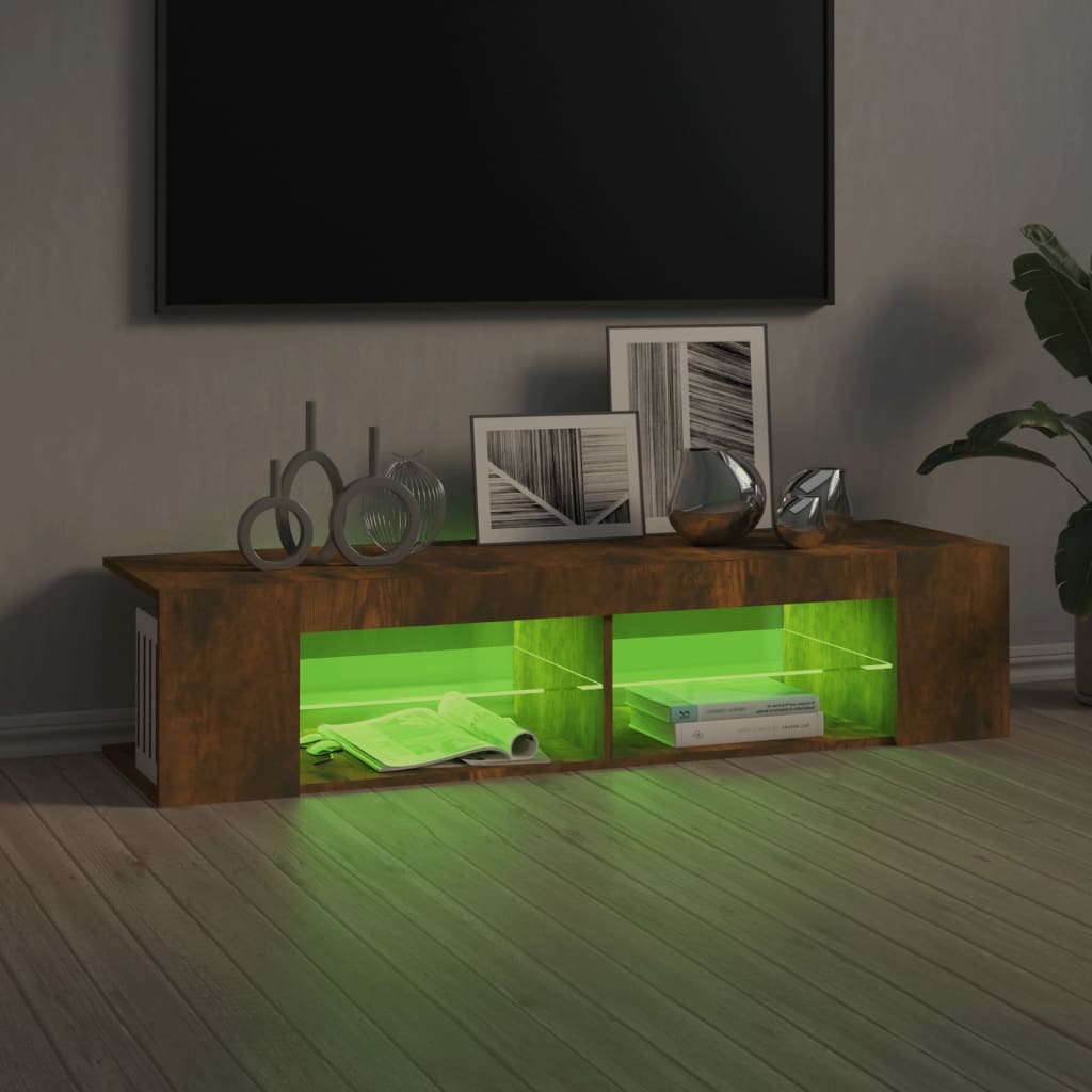 TV-taso LED-valoilla savutammi 135x39x30 cm - Sisustajankoti.fi