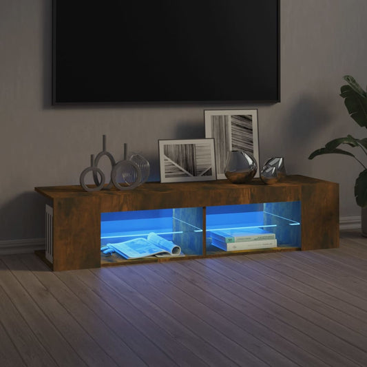TV-taso LED-valoilla savutammi 135x39x30 cm - Sisustajankoti.fi