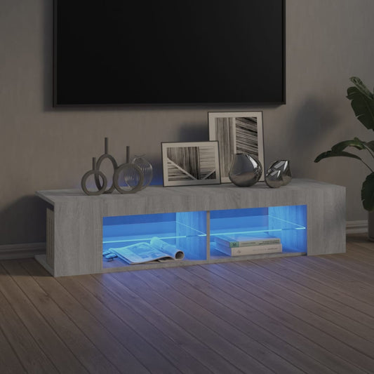 TV-taso LED-valoilla harmaa Sonoma 135x39x30 cm - Sisustajankoti.fi